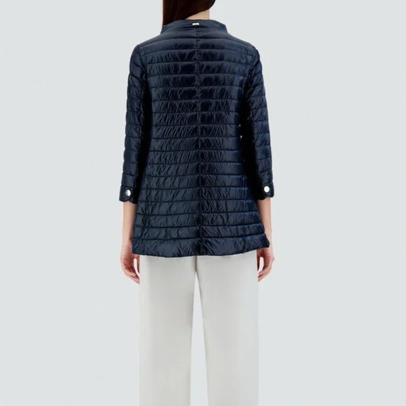 HERNO Ultralight Goose Down Rossella Jacket Navy. Sz US 10| $685 Retail - Picture 5 of 16